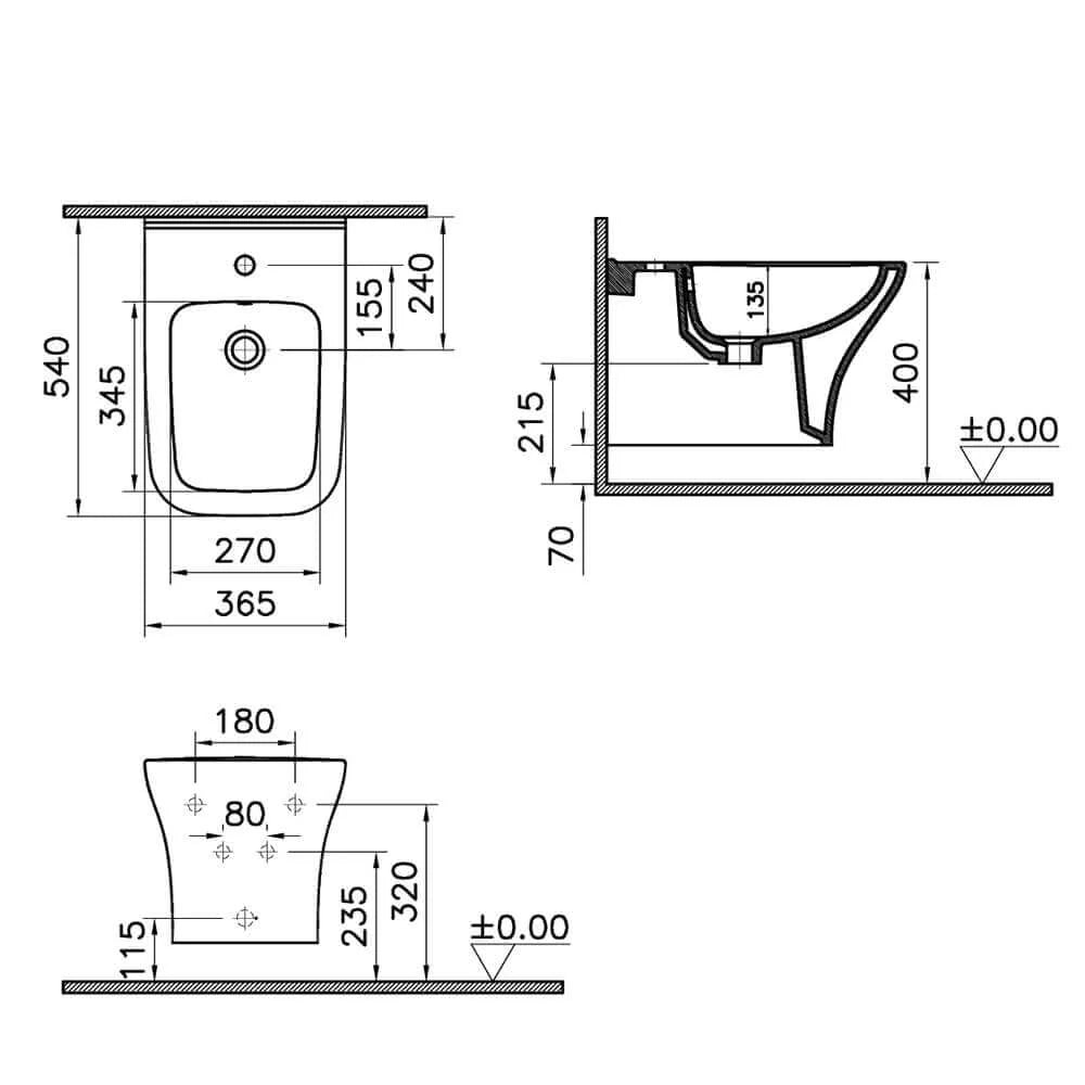 SQUARE | Set sanitari filo muro Sospesi
