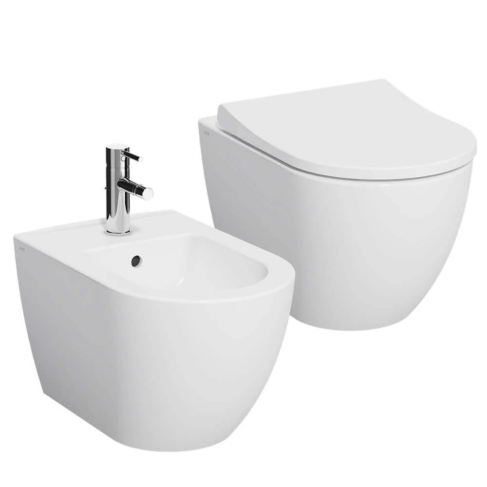 ROUND | Set sanitari sospesi Rimless - Bidet e WC