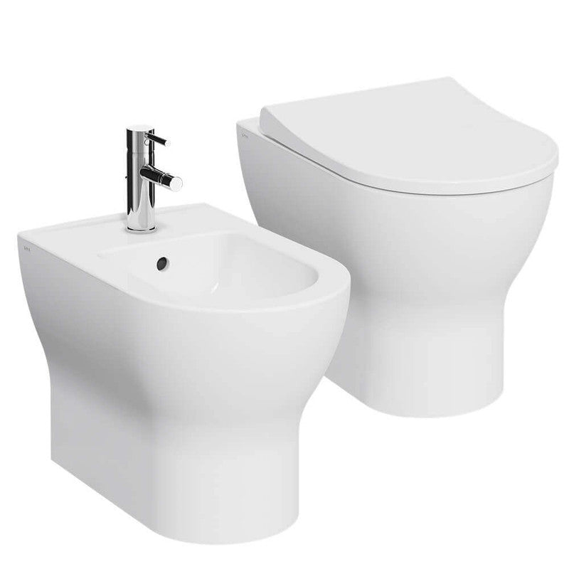 ROUND | Set Sanitari a terra filo muro con wc rimless