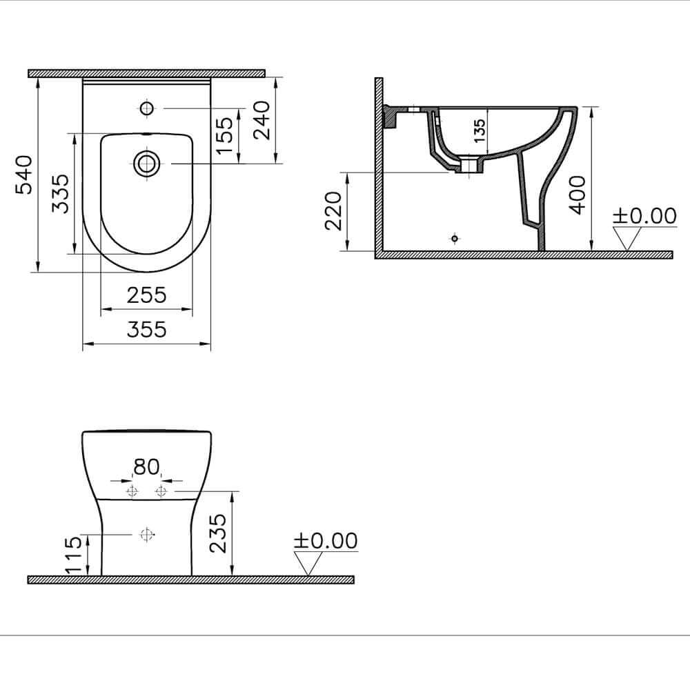 ROUND | Bidet filo parete round bianco