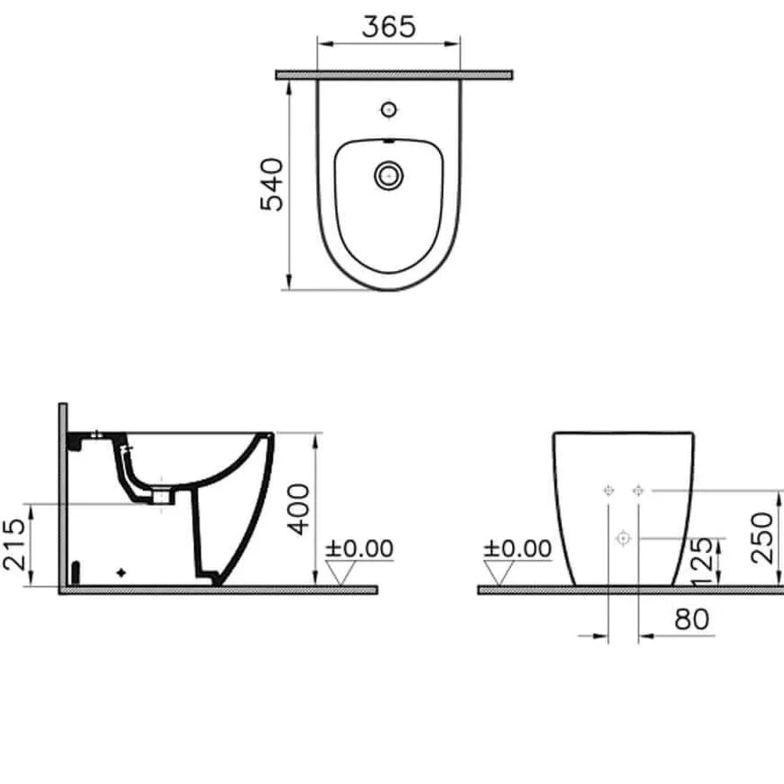 NETOS | Bidet a terra filo parete bianco opaco