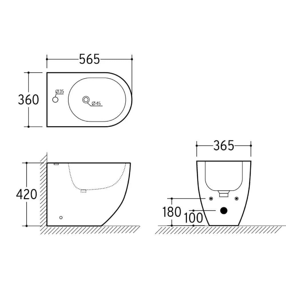 TAURUS | Bidet a terra filomuro