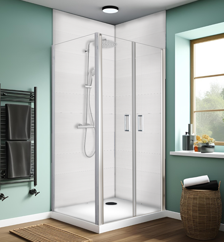 Advance 6mm 70x100cm | Box doccia angolare con lato fisso e doppia porta Saloon