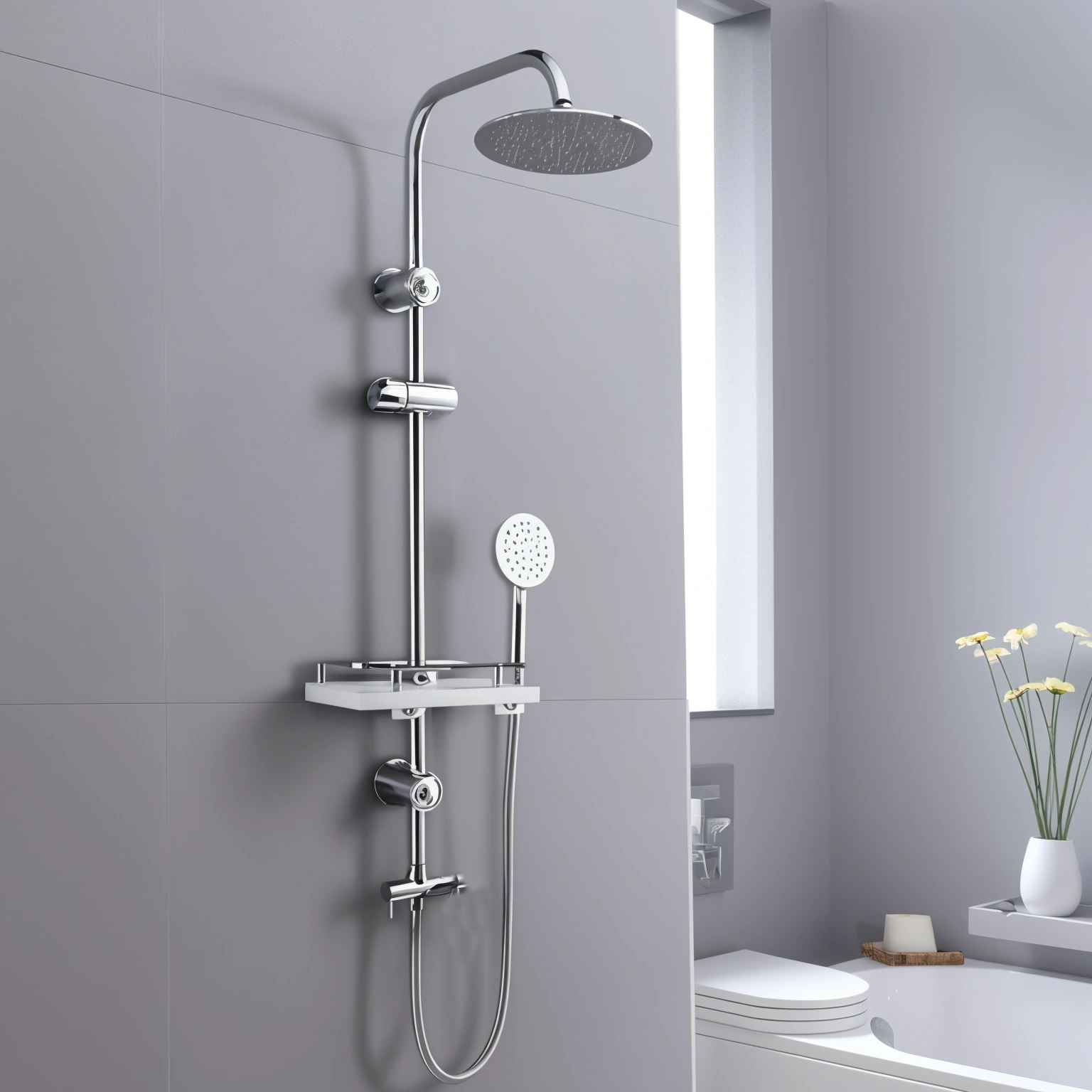 SIRIA | Colonna doccia tonda con deviatore