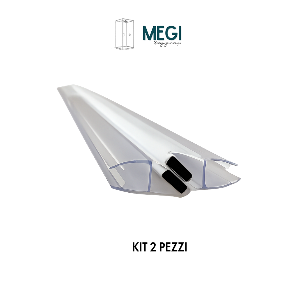 Coppia Guarnizioni Magnetiche per Box Doccia 6mm, Altezza 190cm, Kit 2 Pezzi, PVC Trasparente