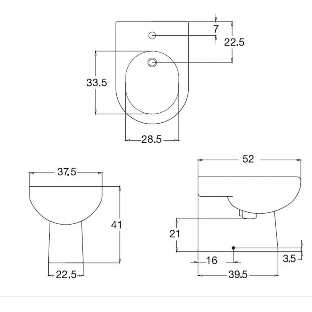 LARA | Bidet filo parete  in ceramica bianca