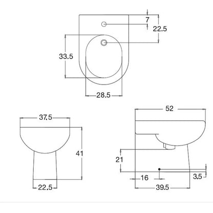 LARA | Bidet filo parete  in ceramica bianca