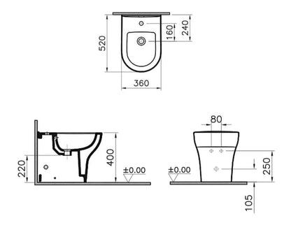 ZEN | Bidet filo parete bianco