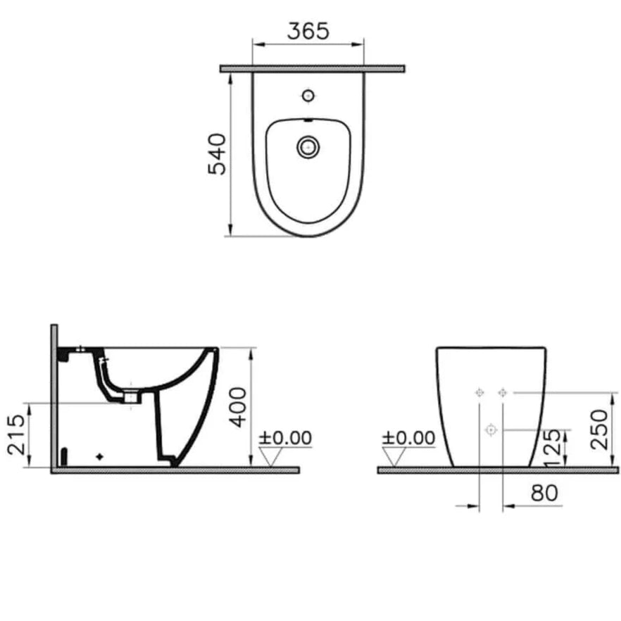 NETOS | Bidet a terra filo parete bianco