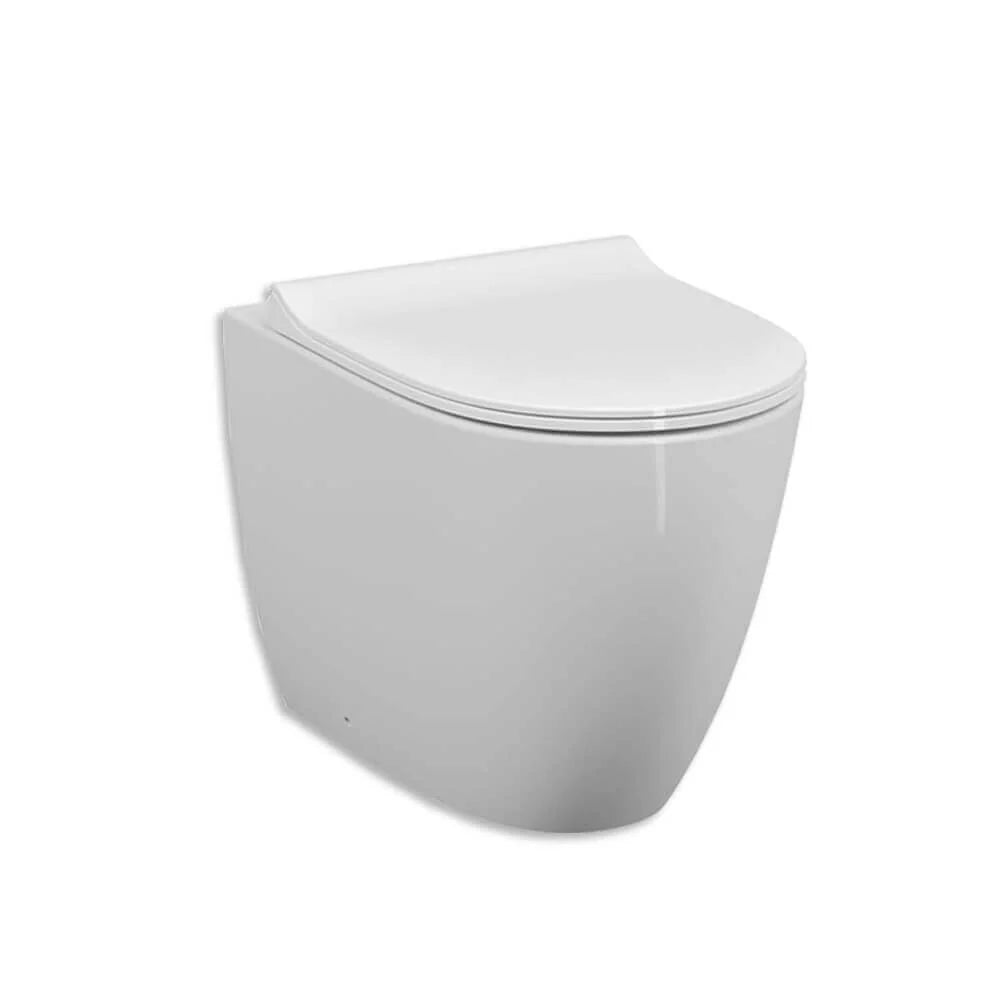 NETOS | Set sanitari a terra Filo muro WC Bidet e Coprivaso con Tecnologia Rimless
