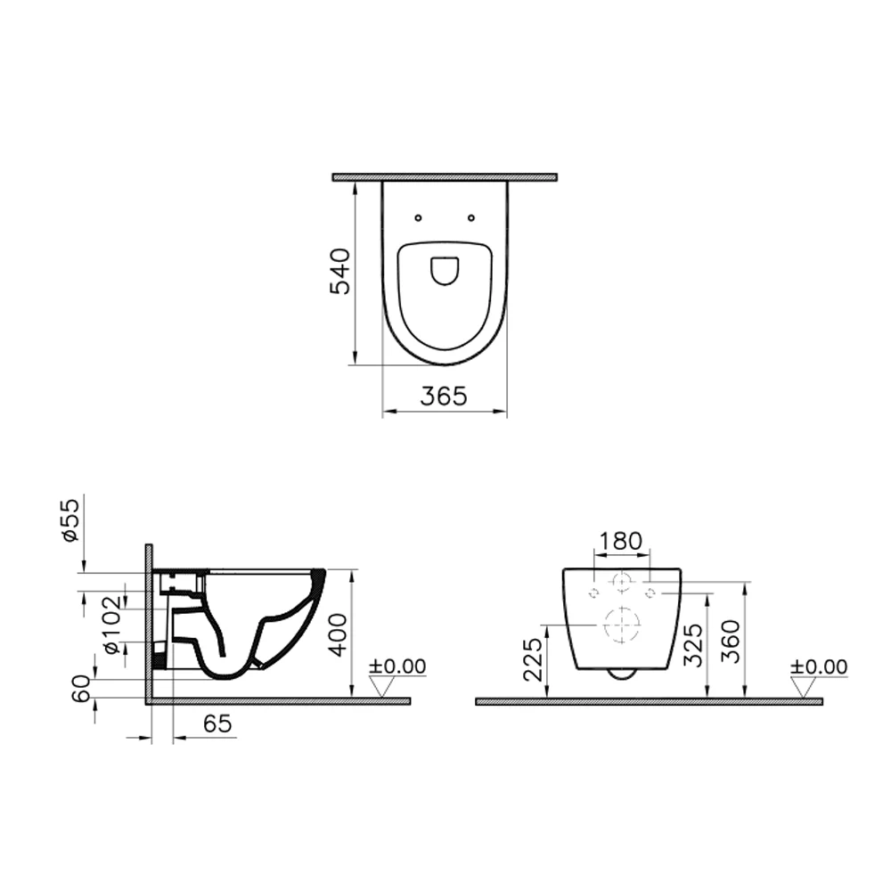 NETOS | Set sanitari WC E BIDET sospesi rimless con coprivaso incluso
