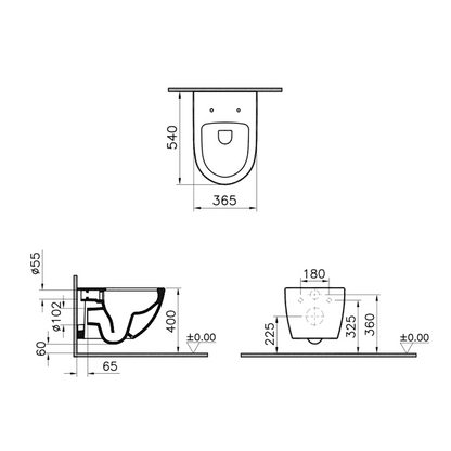 NETOS | Set sanitari WC E BIDET sospesi rimless con coprivaso incluso