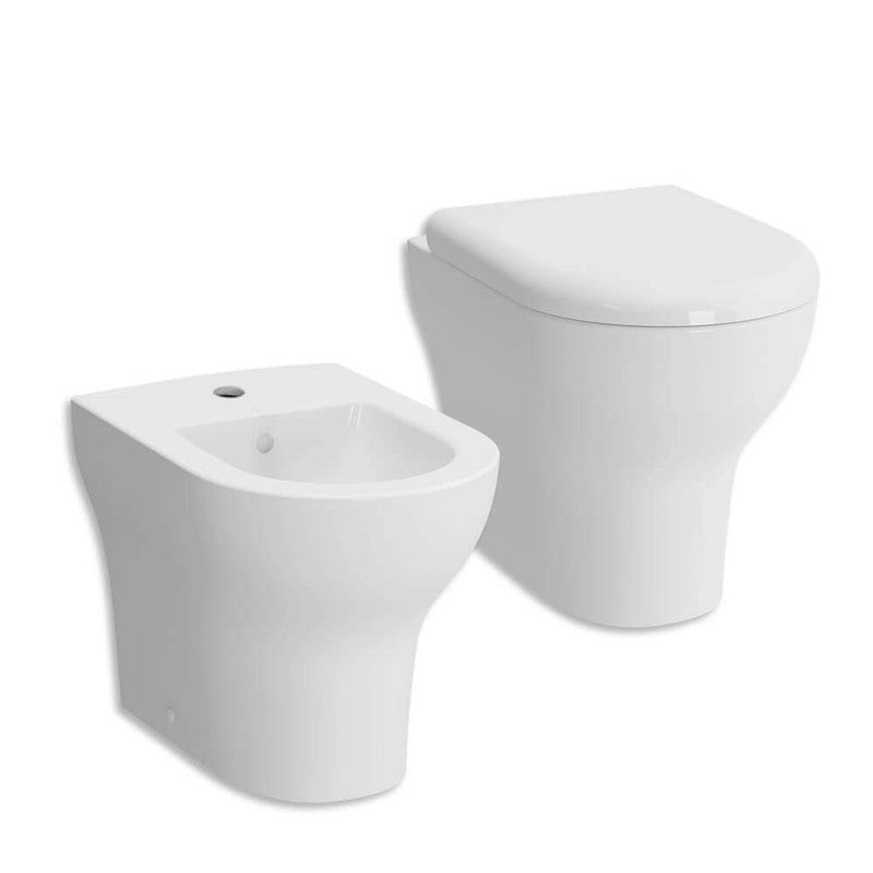 ZEN | Set Sanitari a terra filo muro 2024 in ceramica bianca