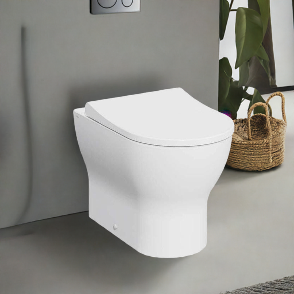 ROUND | Wc a terra Filo Muro Rimless bianco