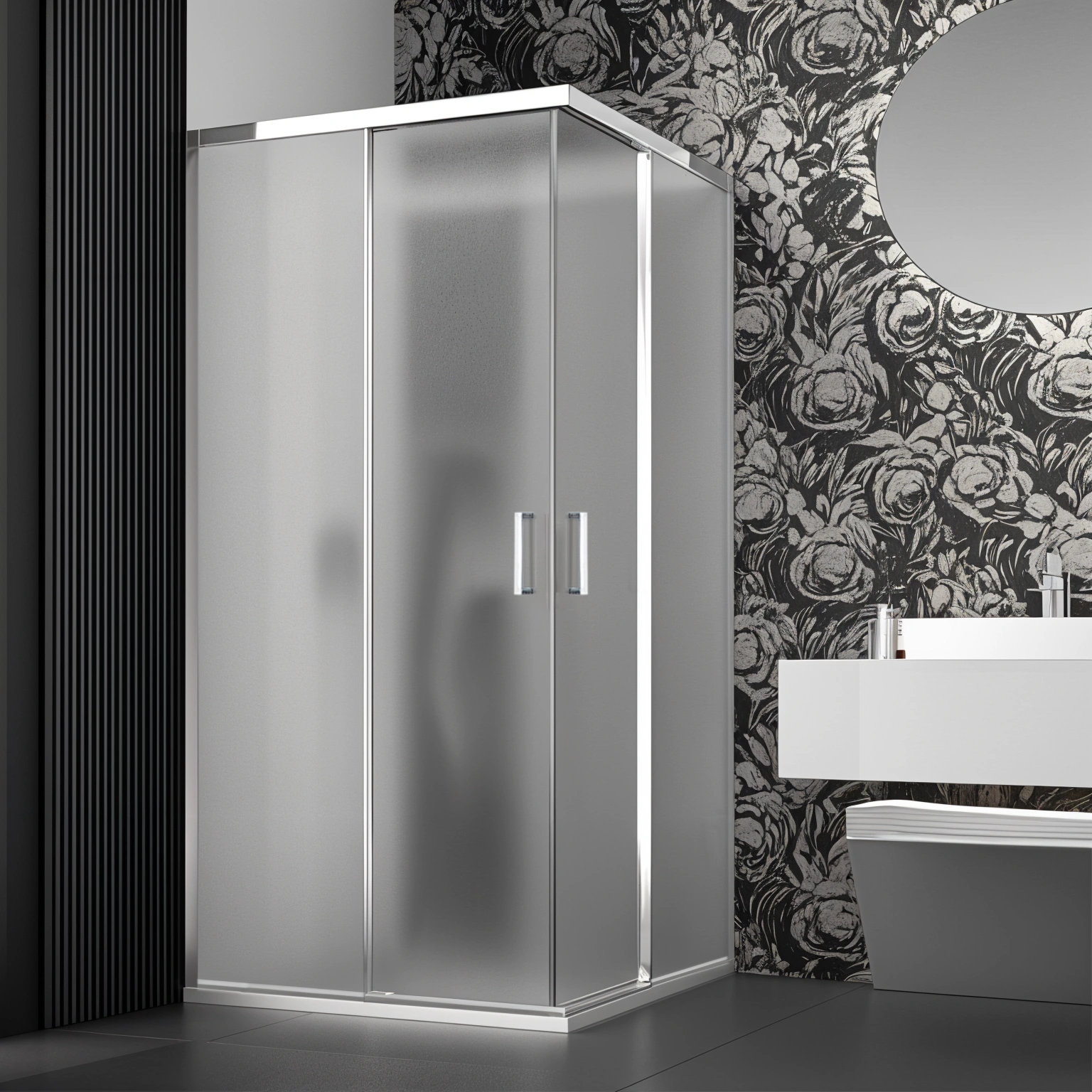 PRIME 6MM 70x90 | Box Doccia Opaco 195h Angolare con maniglie e profili in alluminio