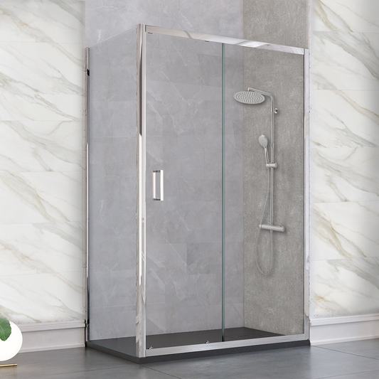 ADVANCE 6mm 70x100 | Box doccia angolare reversibile parete fissa e porta scorrevole
