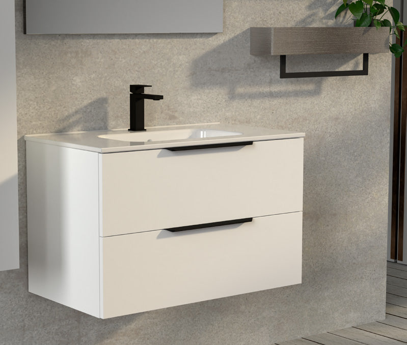 Fit | Mobile da bagno 80cm componibile sospeso , bianco neve