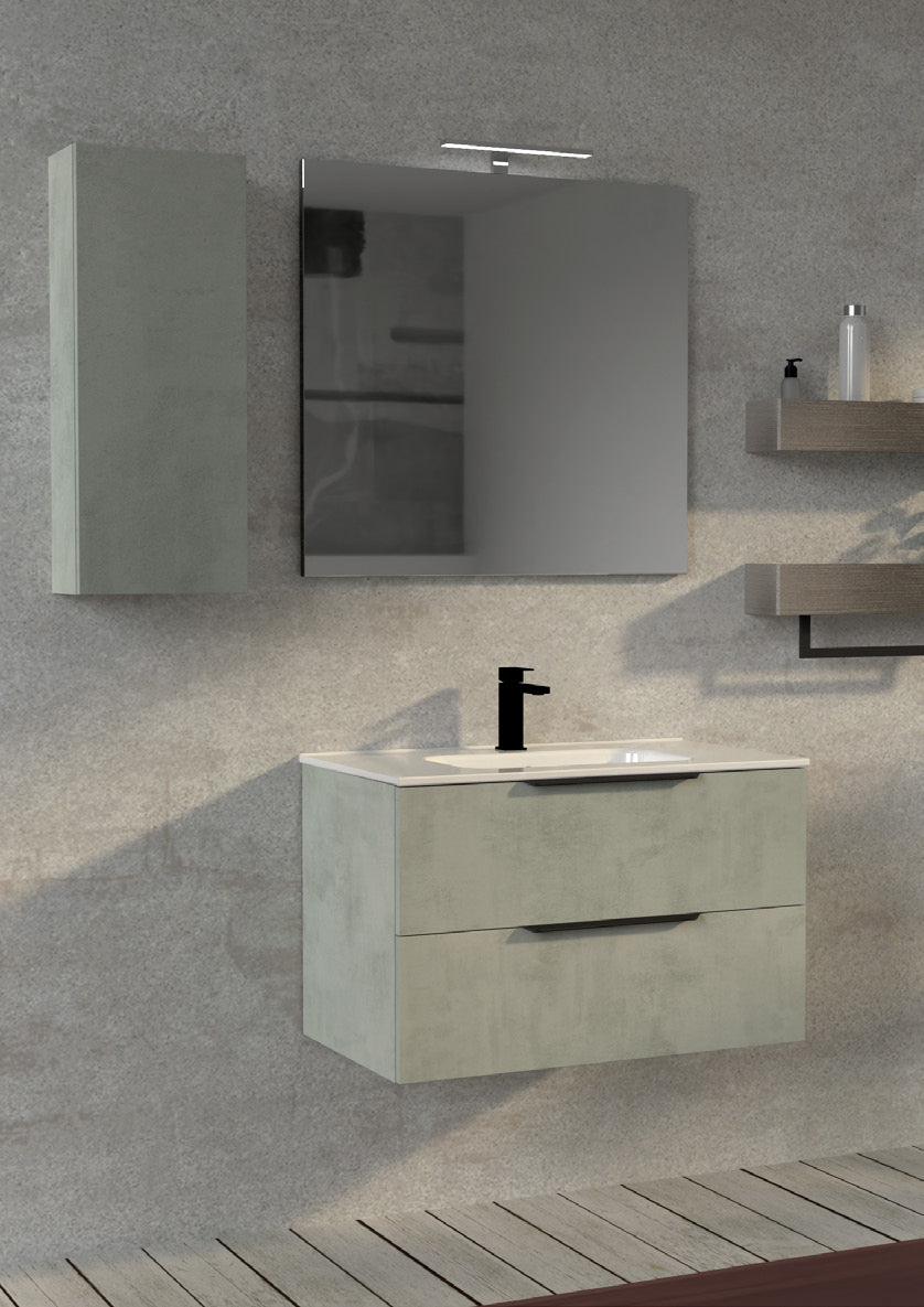Fit | Mobile da bagno 80cm componibile sospeso , grigio caldo