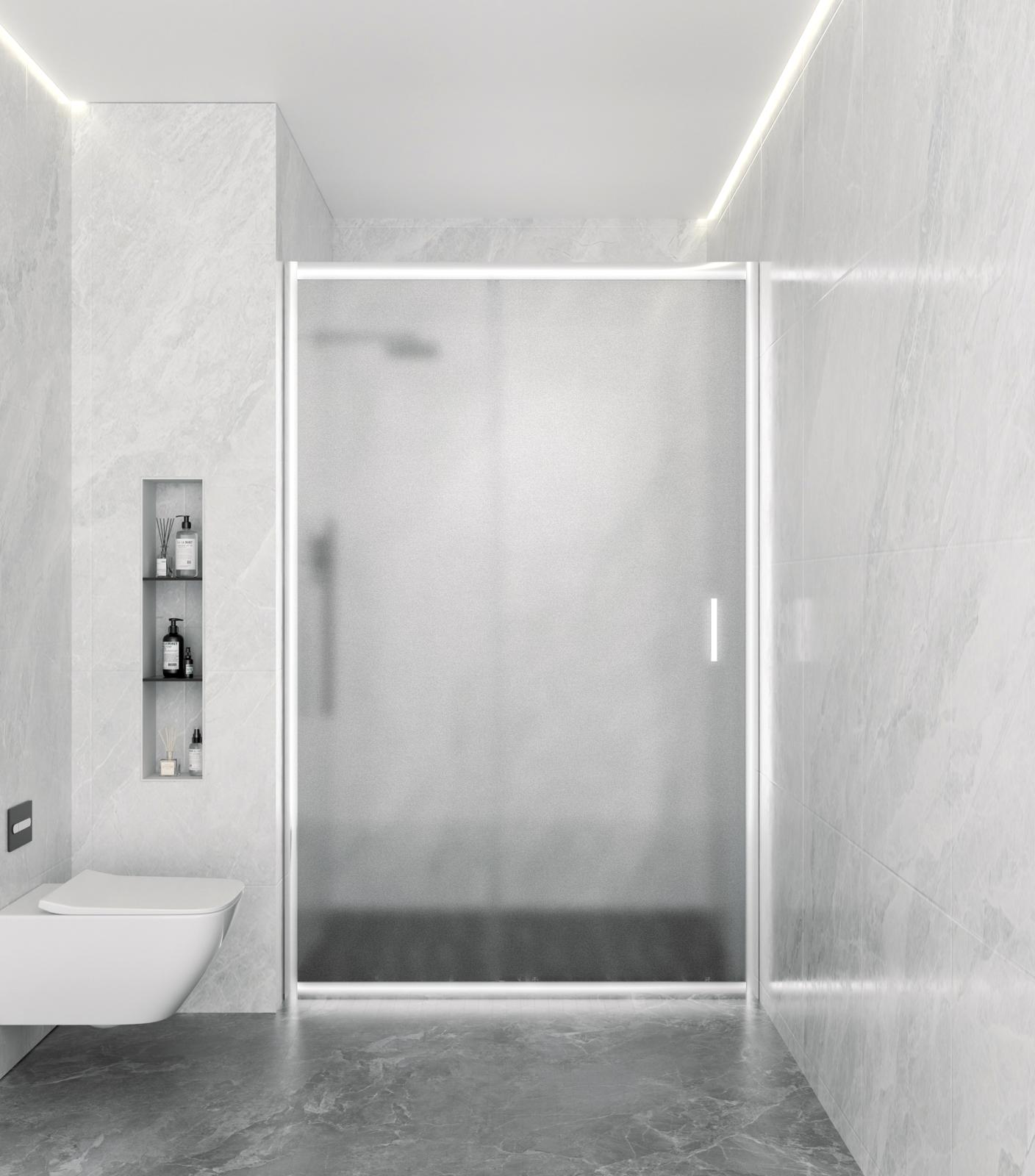 ADVANCE Frosted 6MM | Box Doccia per Nicchia Scorrevole 150cm in cristallo satinato h195