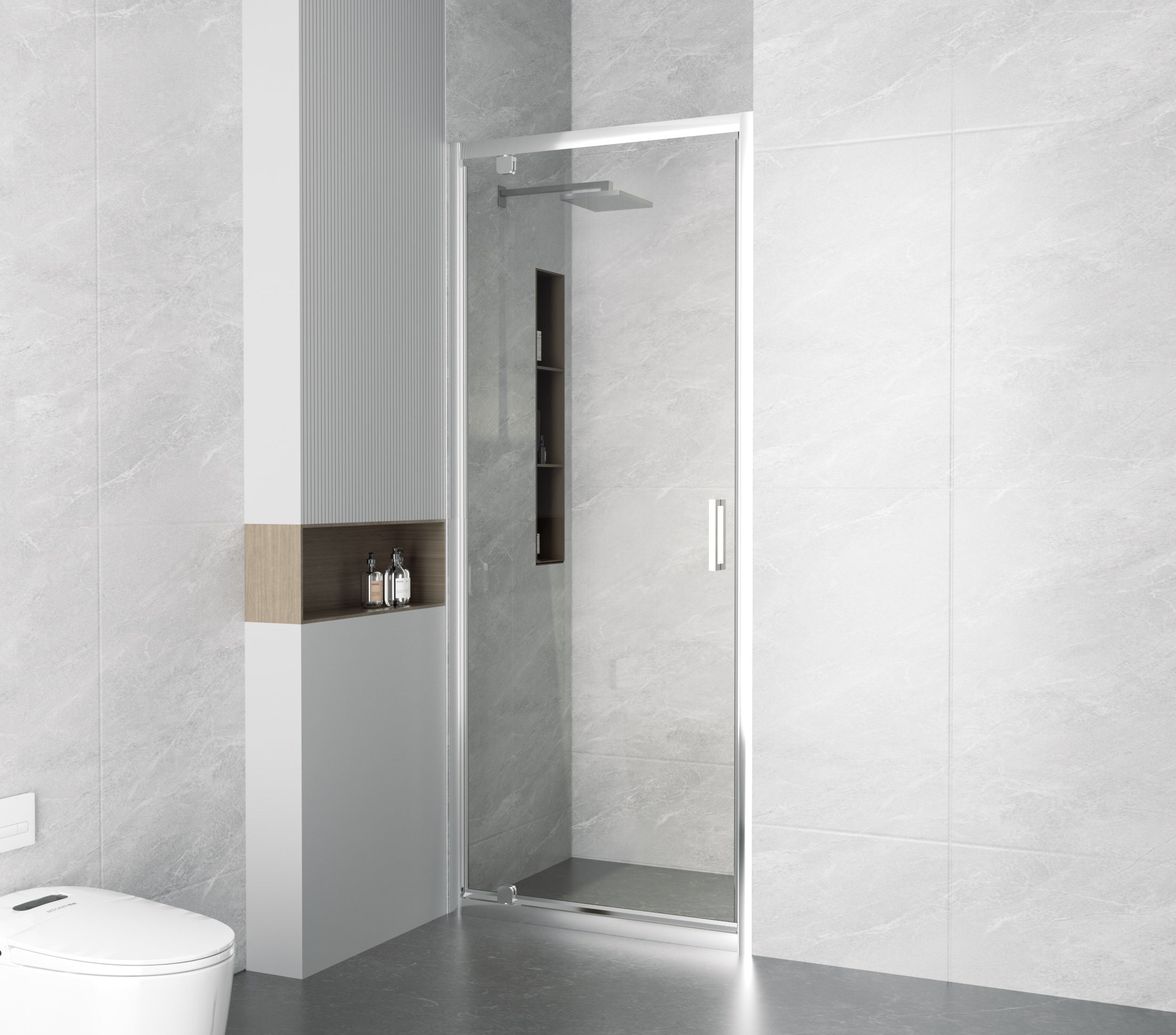 ADVANCE 6MM | Porta battente 70cm in cristallo trasparente h195
