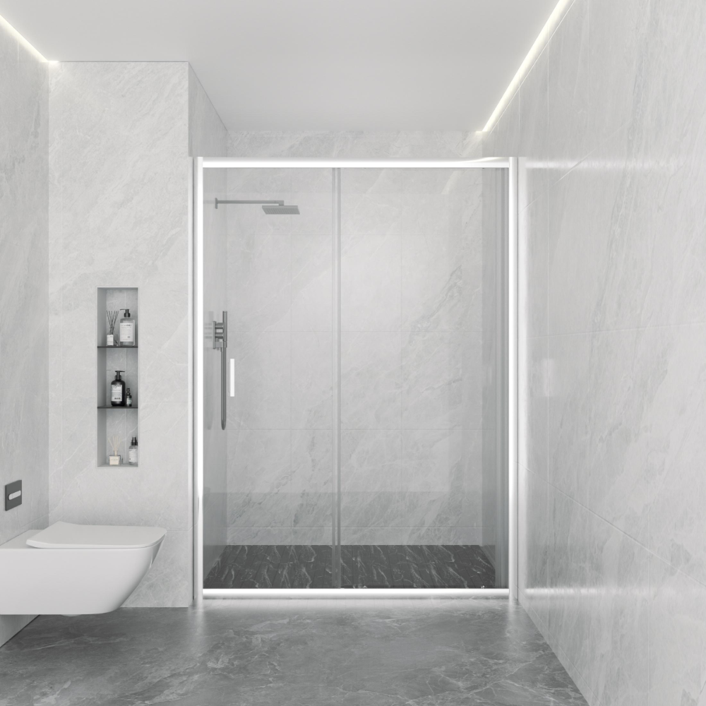 ADVANCE Transparent 6MM | Box Doccia per Nicchia Scorrevole 150cm in cristallo h195